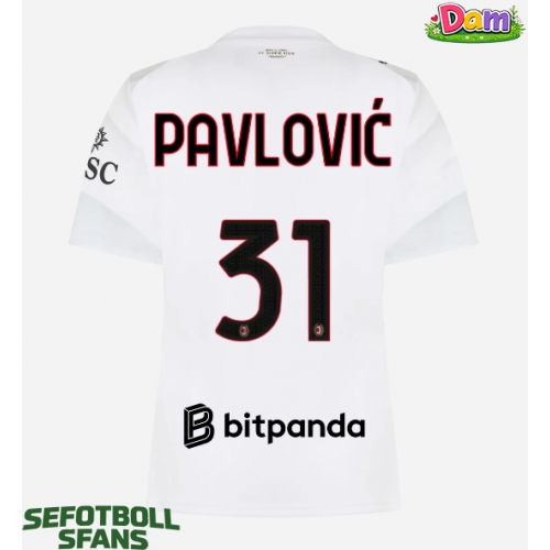 AC Milan Strahinja Pavlovic #31 Bortatröja Kvinnor 2026-27 Kortärmad
